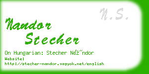 nandor stecher business card